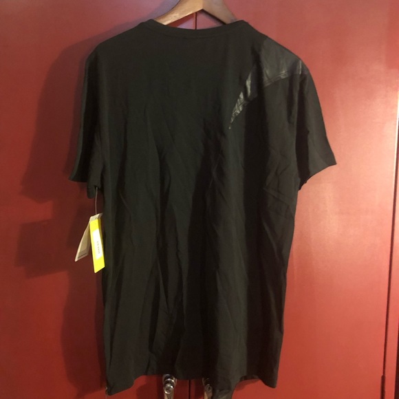 Black with black faux leather Shirt NWT - Picture 6 of 6